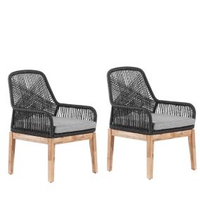 Lot de 2 chaises Matière synthétique Noir OLBIA