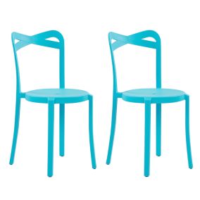 Lot de 2 chaises Matière synthétique Turquoise CAMOGLI