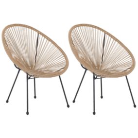 Lot de 2 chaises Naturel ACAPULCO II