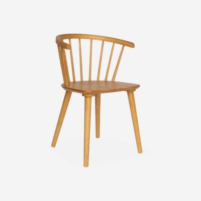 Lot de 2 chaises naturelles à barreaux en bois et contreplaqué. Paula. L 51 x P 53 x H 75cm