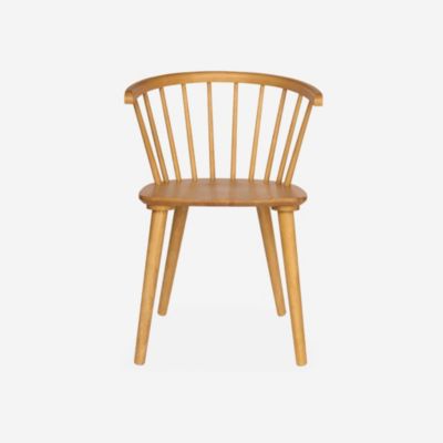 Lot de 2 chaises naturelles à barreaux en bois et contreplaqué. Paula. L 51 x P 53 x H 75cm