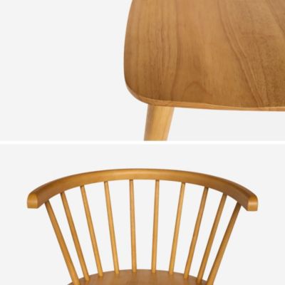 Lot de 2 chaises naturelles à barreaux en bois et contreplaqué. Paula. L 51 x P 53 x H 75cm