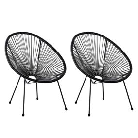 Lot de 2 chaises Noir ACAPULCO II