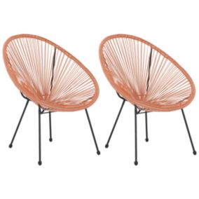 Lot de 2 chaises Orange ACAPULCO II