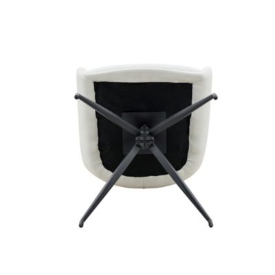 Lot de 2 chaises pivotantes en PU blanc avec pieds en métal noir