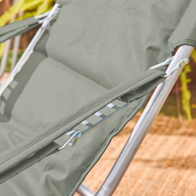 Lot de 2 chaises pliantes kaki PARMA en acier / polyester 600D. 84 x 62 x 87 cm