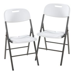 Lot de 2 chaises pliantes Ljusnarsberg 87 x 46 x 53 cm blanc en.casa