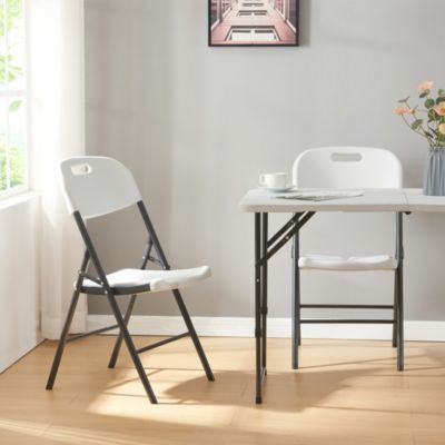 Lot de 2 chaises pliantes Ljusnarsberg 87 x 46 x 53 cm blanc en.casa