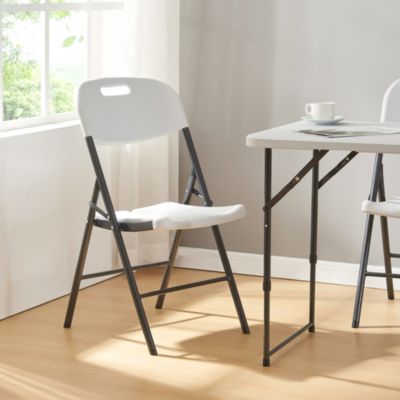 Lot de 2 chaises pliantes Ljusnarsberg 87 x 46 x 53 cm blanc en.casa