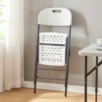 Lot de 2 chaises pliantes Ljusnarsberg 87 x 46 x 53 cm blanc en.casa