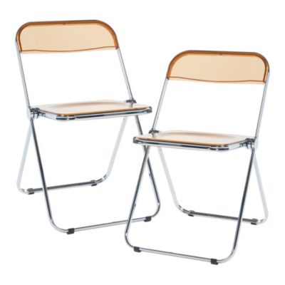 Lot de 2 chaises pliantes Pornainen 74 x 46 x 47 cm orange transparent en.casa