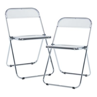 Lot de 2 chaises pliantes Pornainen 74 x 46 x 47 cm transparent en.casa