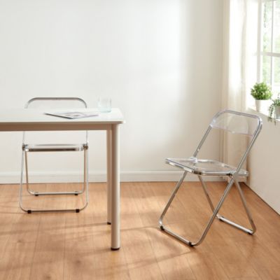 Lot de 2 chaises pliantes Pornainen 74 x 46 x 47 cm transparent en.casa