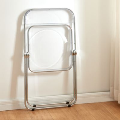 Lot de 2 chaises pliantes Pornainen 74 x 46 x 47 cm transparent en.casa