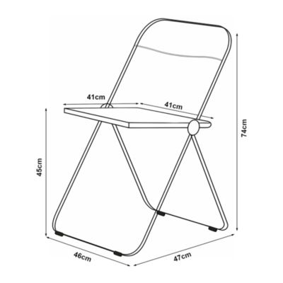 Lot de 2 chaises pliantes Pornainen 74 x 46 x 47 cm transparent en.casa
