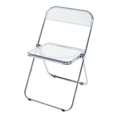 Lot de 2 chaises pliantes Pornainen 74 x 46 x 47 cm transparent en.casa