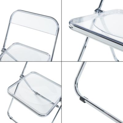 Lot de 2 chaises pliantes Pornainen 74 x 46 x 47 cm transparent en.casa