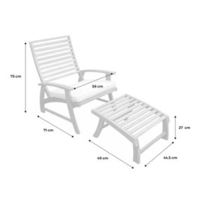 Lot de 2 chaises relaxantes. Puebla. 2 chaises. 2 reposes pieds. 75x59x71cm