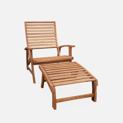 Lot de 2 chaises relaxantes. Puebla. 2 chaises. 2 reposes pieds. 75x59x71cm