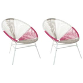 Lot de 2 chaises Rose fushia ACAPULCO