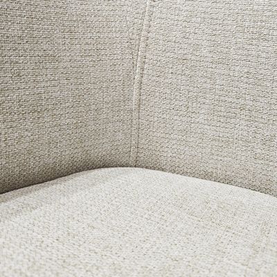 Lot de 2 chaises rotatives 180 degré tissu chiné et simili beige - DUFFY