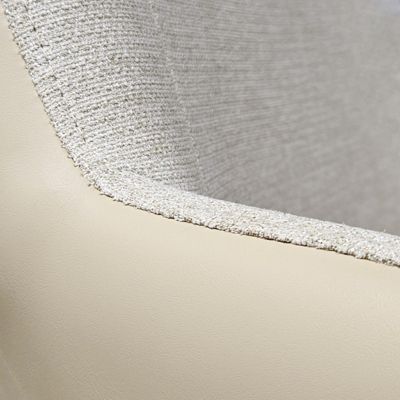 Lot de 2 chaises rotatives 180 degré tissu chiné et simili beige - DUFFY
