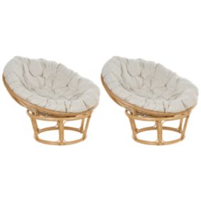 Lot de 2 chaises Rotin Beige clair SALVO