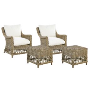 Lot de 2 chaises Rotin Bois clair RIBOLLA