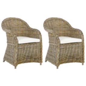 Lot de 2 chaises Rotin Bois clair SUSUA