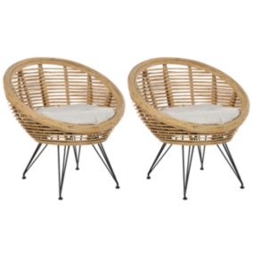 Lot de 2 chaises Rotin Naturel MARATEA