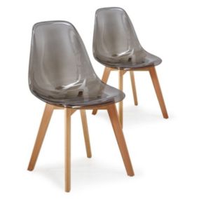 Lot de 2 Chaises Scandinaves "Vik" 80cm Transparent Fumé