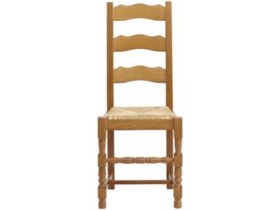 Ensemble de 2 chaises AURELIA en bois massif blanc avec assise en paille | Konte Design