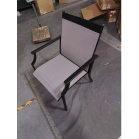 Lot de 2 Chaises Terrasse 66x61x90cm Charge 150KG avec Accoudoirs Siège Large en Tissu Respirant