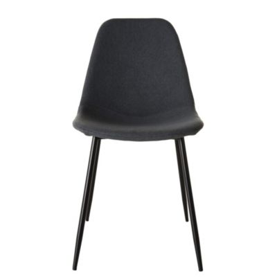 Lot de 2 chaises tissu anthracite et pieds métal noir