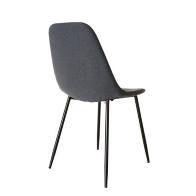 Lot de 2 chaises tissu anthracite et pieds métal noir