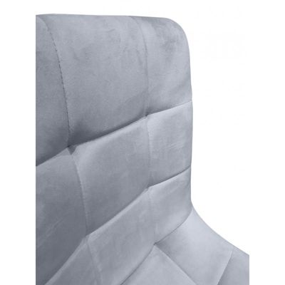 Lot de 2 chaises tissu velours gris pied métal noir - Louise