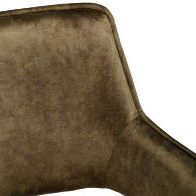 Lot de 2 chaises tissu vert et piétement en métal noir - RIO