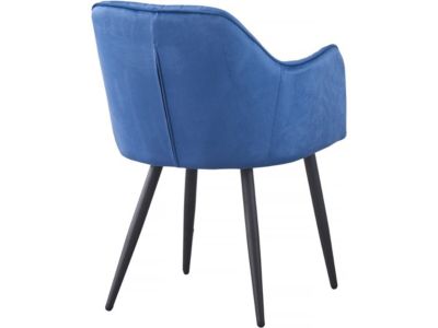 Lot de 2 chaises "Velma" en velours avec accoudoirs  Bleu