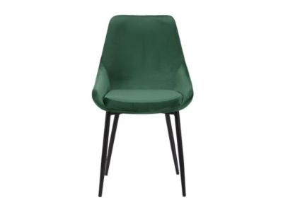 Lot de 2 chaises - Velours et métal noir - Vert - MASURIE