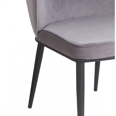 lot de 2 chaises velours gris - Lucy