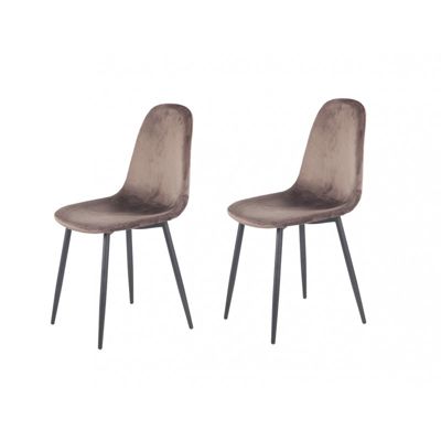 Lot de 2 Chaises velours marron - BIBA