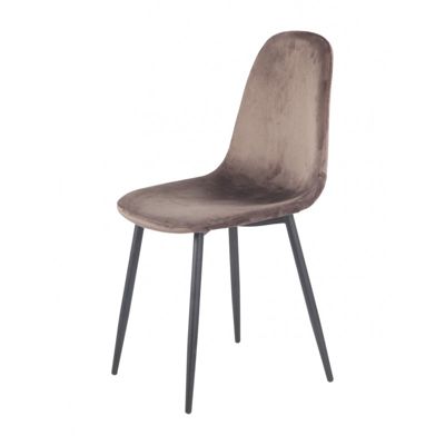 Lot de 2 Chaises velours marron - BIBA