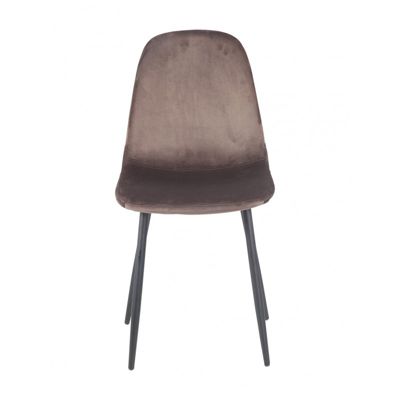 Lot de 2 Chaises velours marron - BIBA