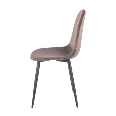 Lot de 2 Chaises velours marron - BIBA