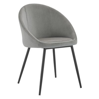 Lot de 2 chaises vintage DIANE velours gris - HAPPY GARDEN