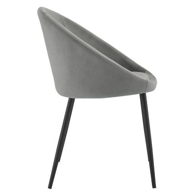 Lot de 2 chaises vintage DIANE velours gris - HAPPY GARDEN