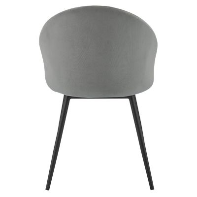 Lot de 2 chaises vintage DIANE velours gris - HAPPY GARDEN