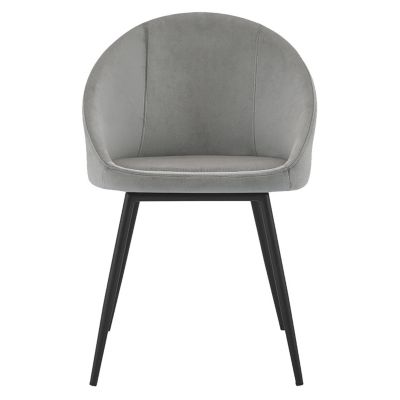 Lot de 2 chaises vintage DIANE velours gris - HAPPY GARDEN