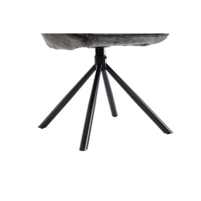 Lot de 2 chaises YUMENA  Tissu gris  Pieds métal  Design compact  Elégance sobre et contemporaine