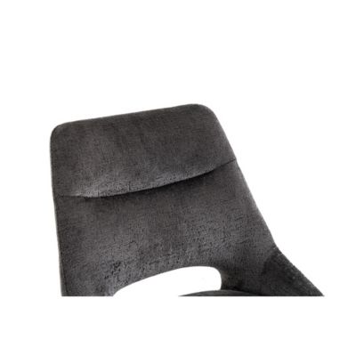 Lot de 2 chaises YUMENA  Tissu gris  Pieds métal  Design compact  Elégance sobre et contemporaine